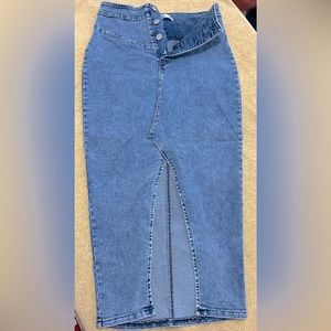 Long denim skirt